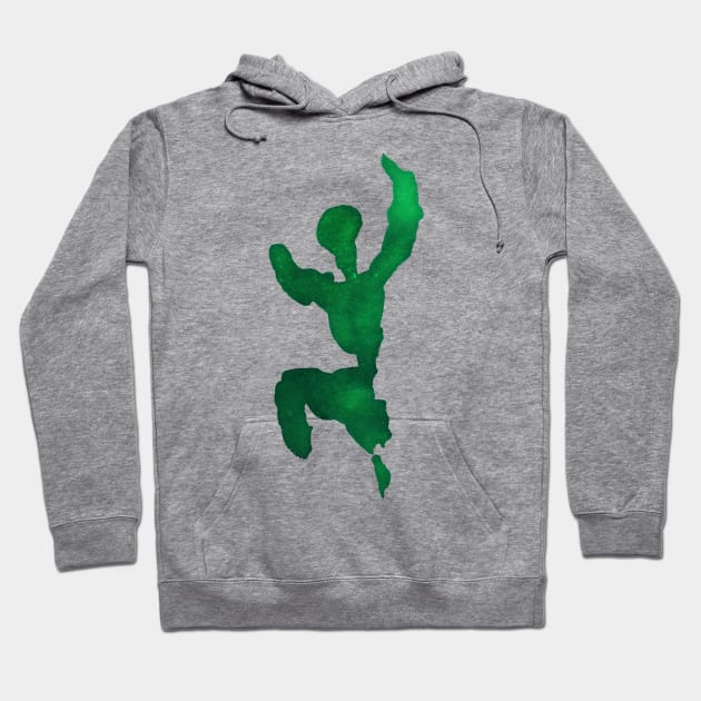 Jumping Silhouette - Color Blotch Hoodie by Nikokosmos